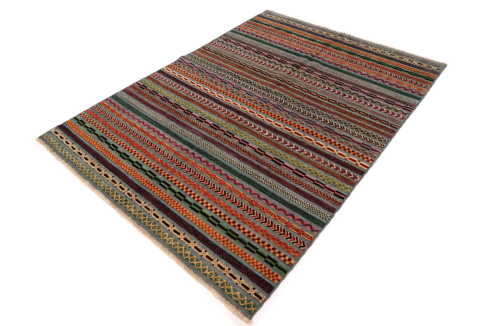 ORITOP Funky Lines Orientteppich Handgeknüpft 148x201 cm  – Bild 2